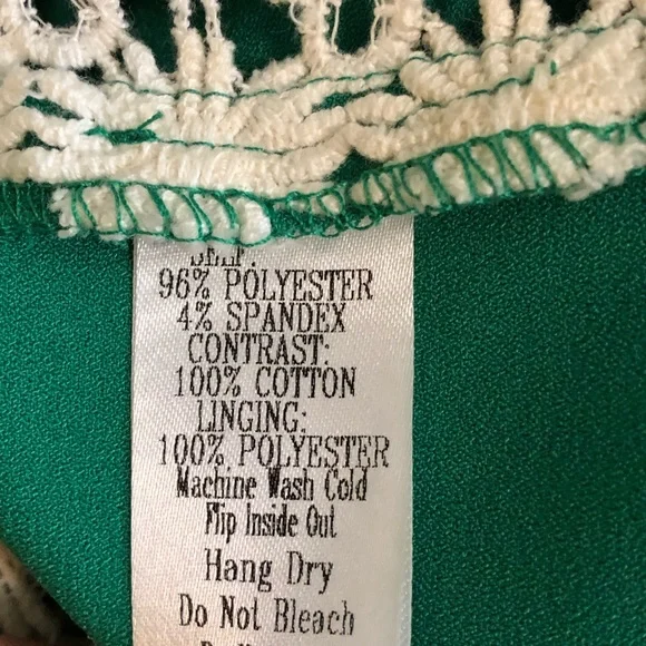 C. Luce Green Crochet Lace Panel Belted Dress - Picture 8 of 8